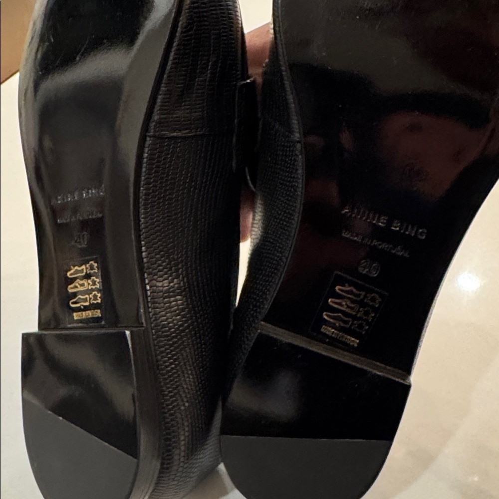 New Anine Bing Corrine Loafers Black Mini Embossed Size EU40 - Picture 7 of 7